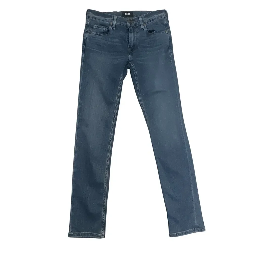 Paige Lennox Slim Straight Men's Jeans Size 29 Dark Wash Stretch Denim Casual